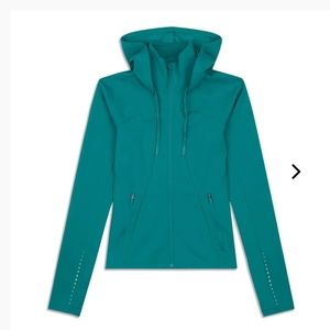 Lululemon Rain Repellent Run Jacket- Never worn. Color Teal Lagoon